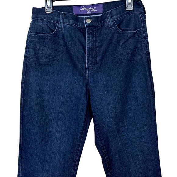 NYDJ Not Your Daughters Size 10 High Rise Jeans Straight Leg Cuff Hem - Picture 3 of 8